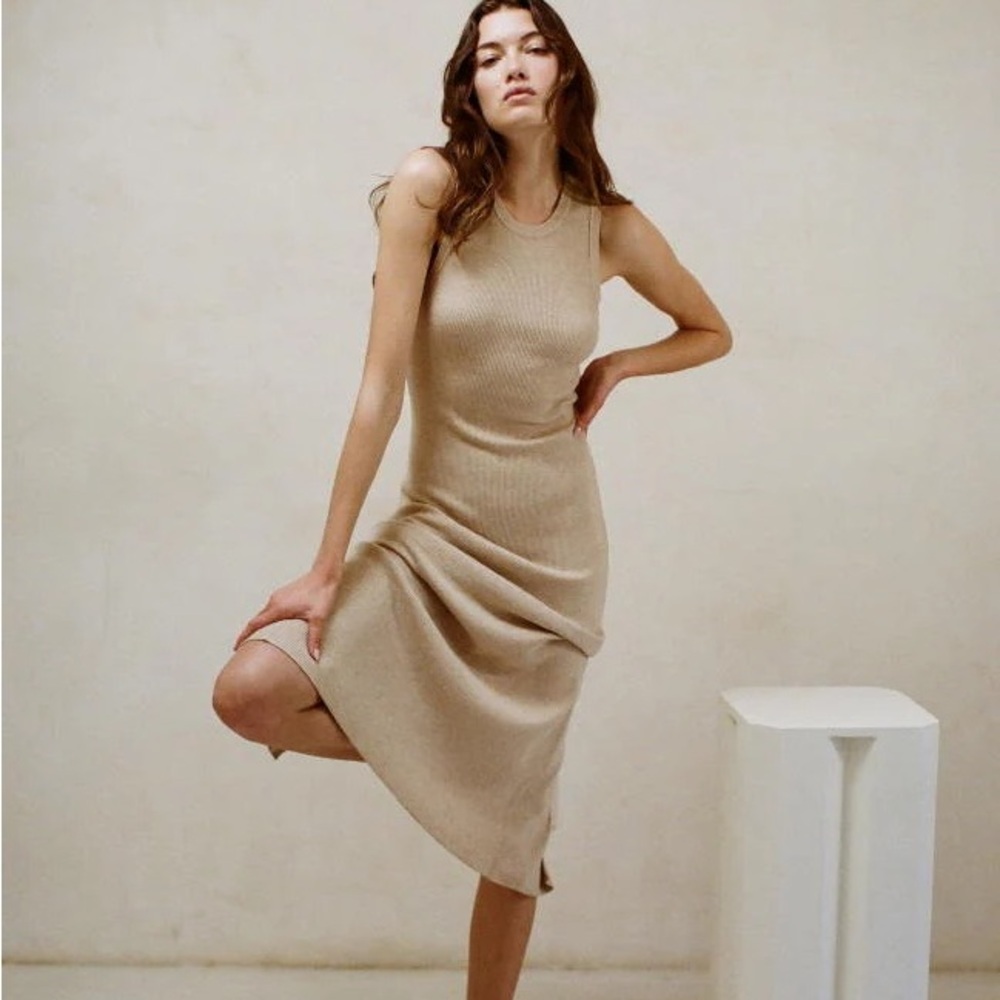 NWT Tan/nude maxi sweater ribbed dress